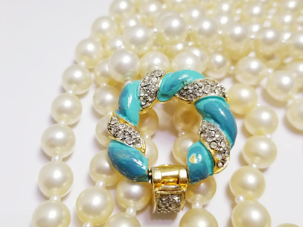Rare vintage Mimi di N glass pearl parure