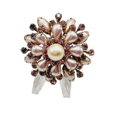 Signed Cathe Rhinestone & Faux Pearl Brooch (A260)