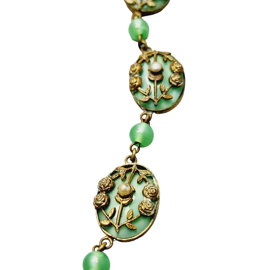 Amazing Vintage Czech Glass Pendant Necklace (A1492)