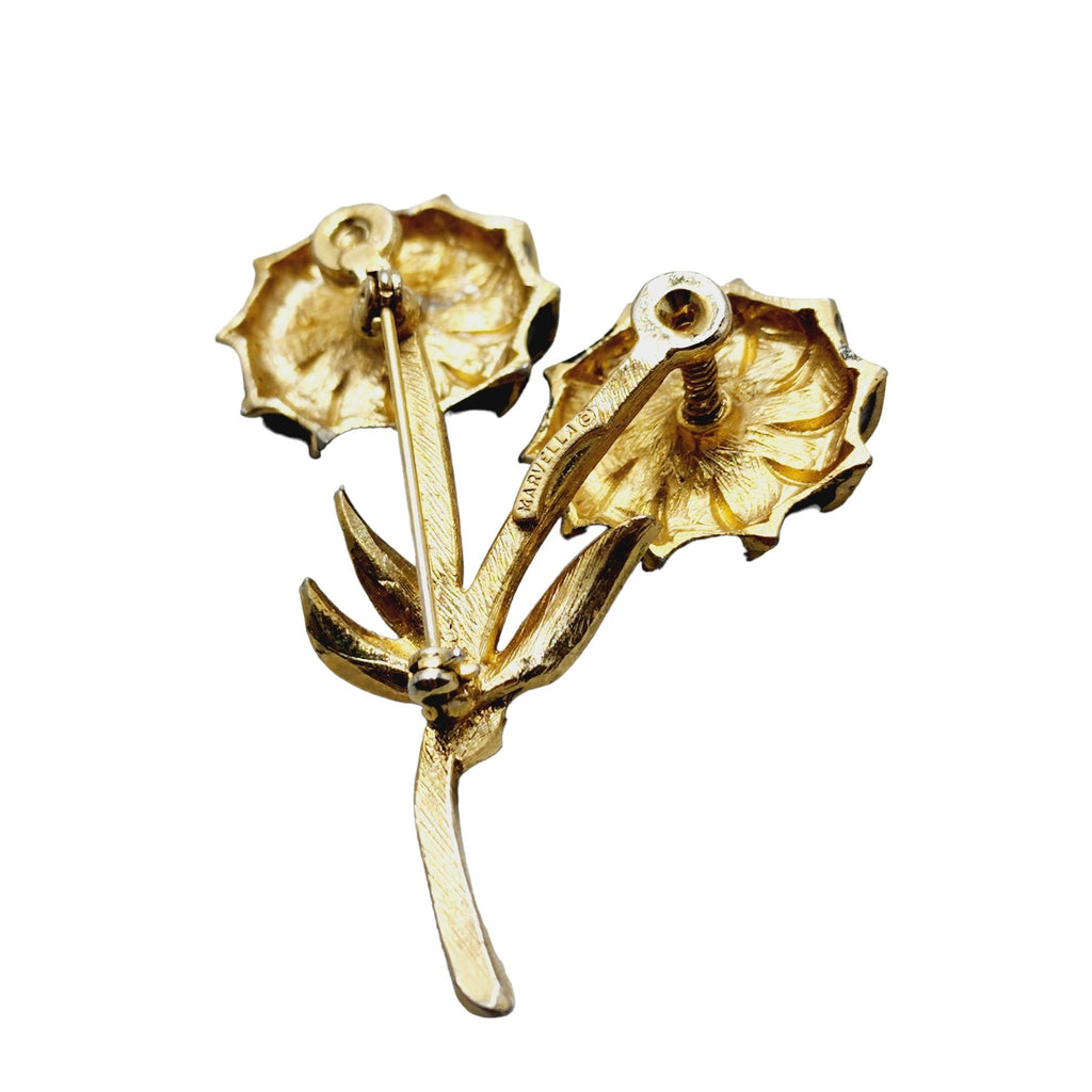 Vintage Signed Marvella Flower Trembler Brooch (A1503)