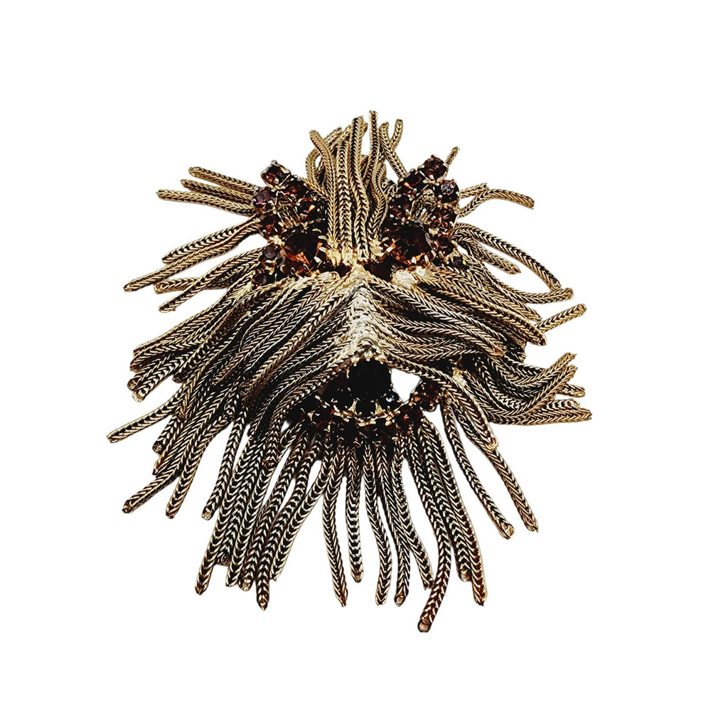 Vintage Dominique Unsigned Fringe Dog Brooch Pendant (A1304)
