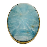 Signed Vintage E.C.R T12 Larimar Carved Tribal Mask Brooch Made in Mexico (A243)