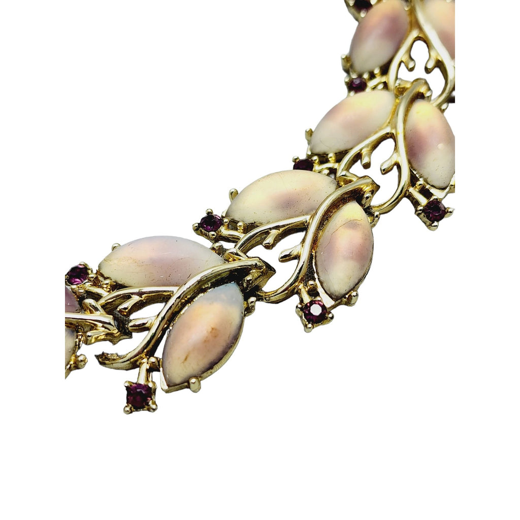 Vintage Signed Coro Satin Glass Bracelet