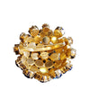 Vintage Signed Warner Sparkly Domed Rhinestone Brooch with gold-tone dome design and sparkling rhinestones. Circa 1960s. Measures 1.75''. Signed Warner. Very good vintage condition