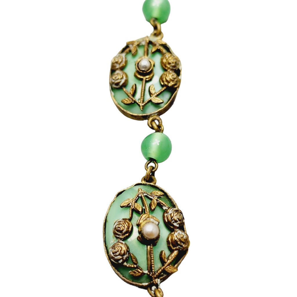 Amazing Vintage Czech Glass Pendant Necklace (A1492)