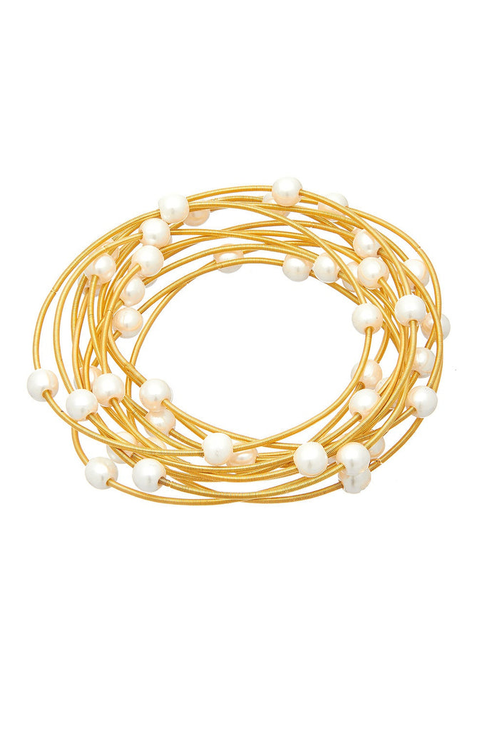 Sweet Marshmallow Silver Piano Wire Bracelet - Sugar NY