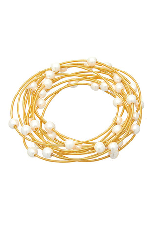 Sweet Tart Gold Piano Wire Bracelet