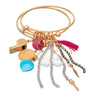 Double bangle vintage charm bracelet