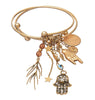 Double bangle vintage charm bracelet