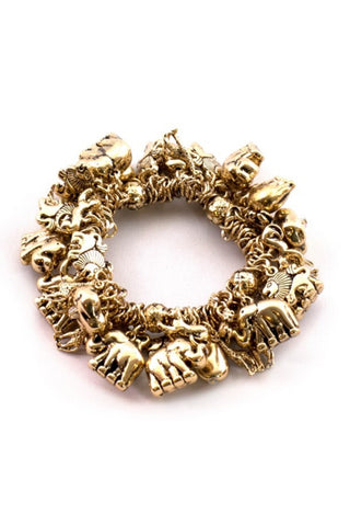 Double bangle vintage charm bracelet