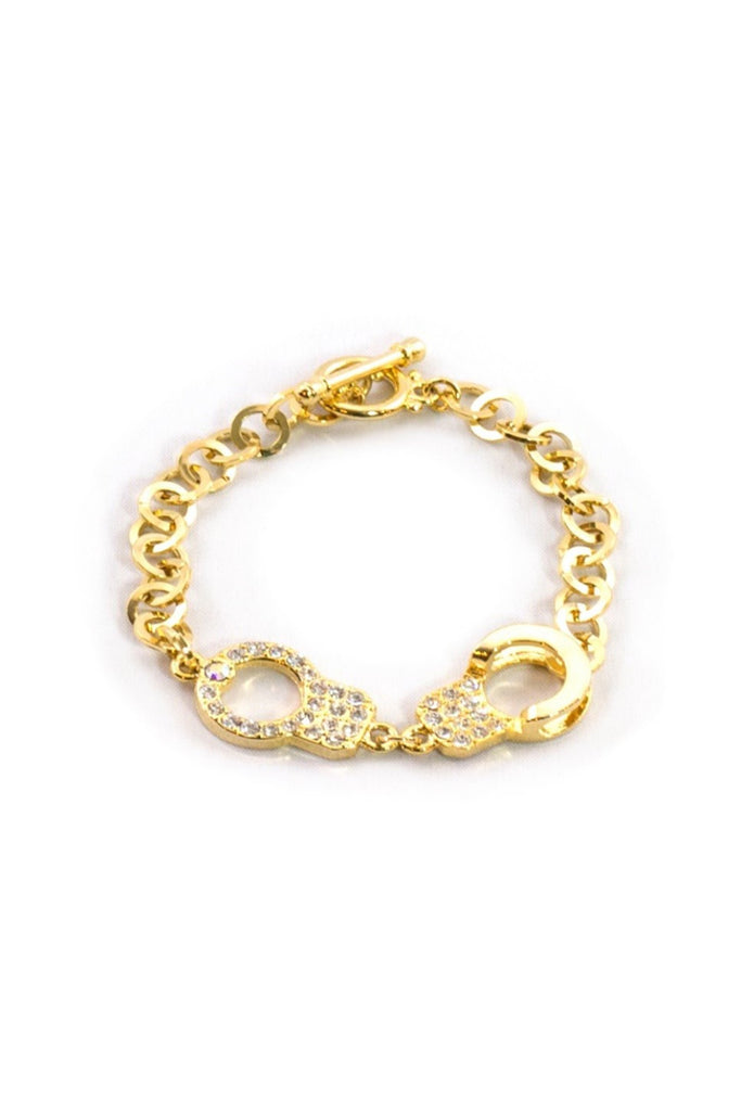 Sprinkled Cuffed Gold Bracelet - Sugar NY