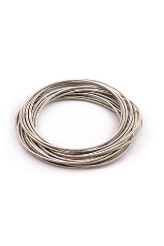 Sweet Spiral Silver Piano Wire Bracelet