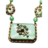 Amazing Vintage Czech Glass Pendant Necklace (A1492)