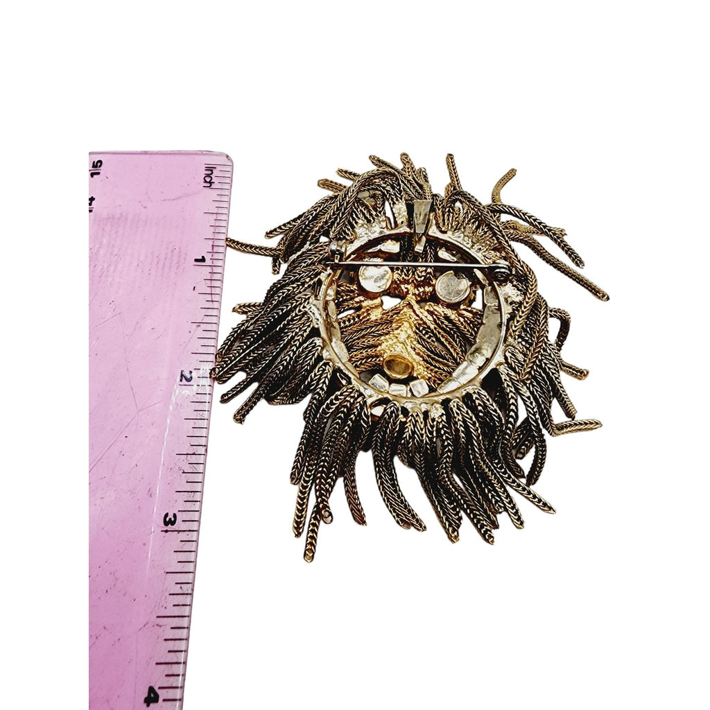 Vintage Dominique Unsigned Fringe Dog Brooch Pendant (A1304)