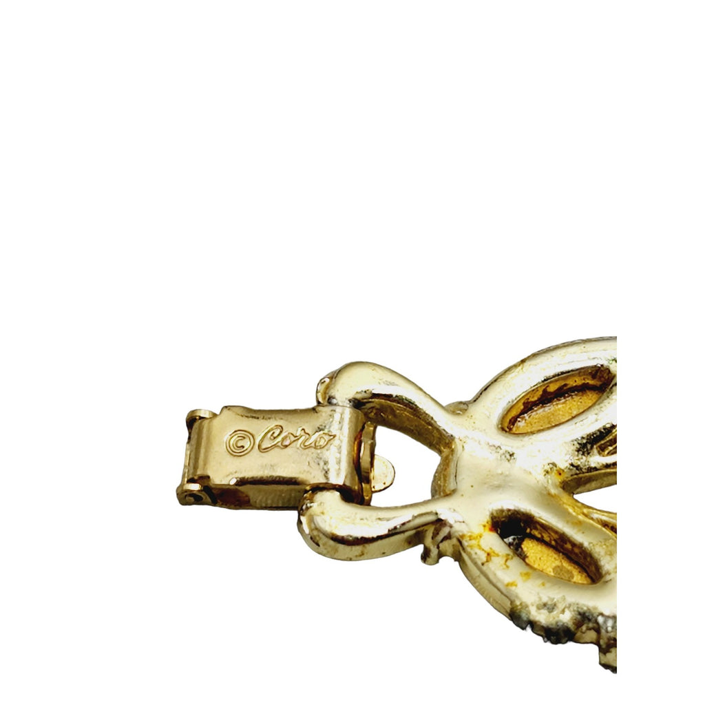 Vintage Signed Coro Satin Glass Bracelet