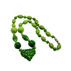 Antique Art Deco Celluloid, Glass & Resin Hand Knotted Necklace 