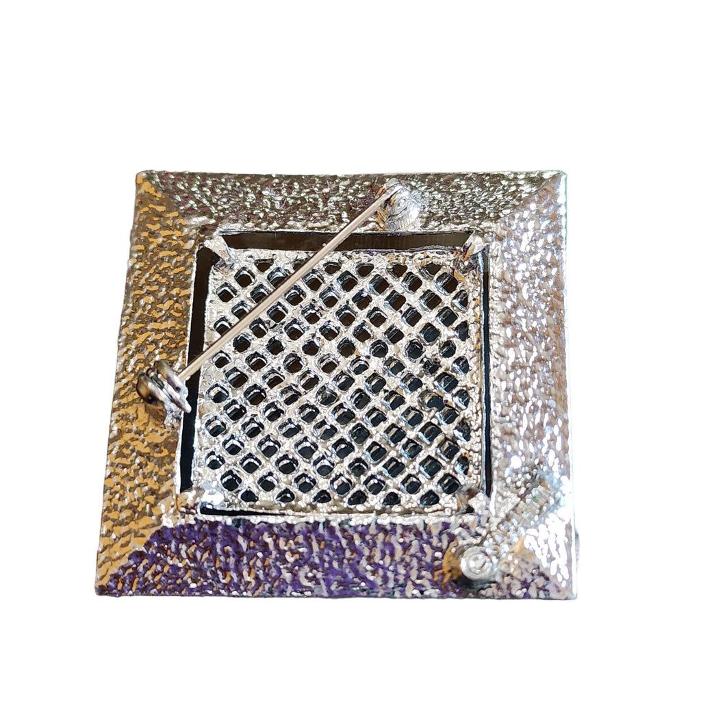 Sarah Coventry Silver Tone Brooch Mid Century Modern Criss Cross