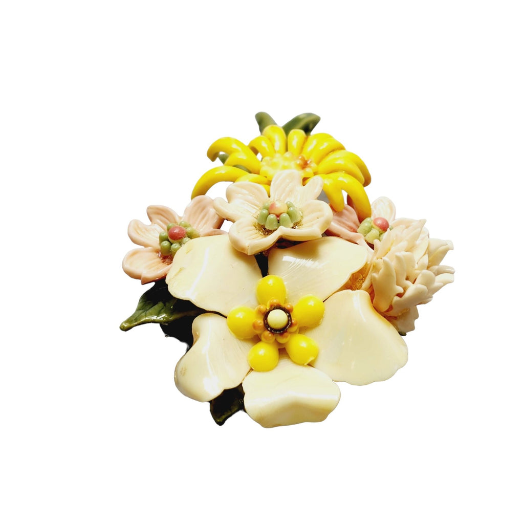 Estate Early Celluloid Flower Brooch (A1615)