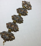 Vintage glass rhinestone flower bracelet - Sugar NY