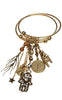 Double bangle vintage charm bracelet - Sugar NY