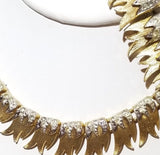 Vintage Francois rhinestone gold necklace & bracelet Set - Sugar NY