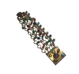 Vintage Czech beaded gold jeweled clasp Bracelet - Sugar NY