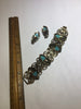 Vintage turquoise Thermoset pearl bead bracelet & earring set - Sugar NY