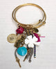 Double bangle vintage charm bracelet - Sugar NY