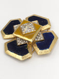 Vintage Mimi DiN enamel rhinestone Maltese cross brooch pin