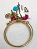 Double bangle vintage charm bracelet - Sugar NY