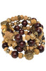 Wooden beaded wrap bracelet with charms. - Sugar NY