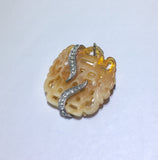 Vintage Kenneth Jay Lane Resin Crystal Pin Pendant - Sugar NY