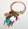 Double bangle vintage charm bracelet - Sugar NY