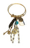 Double bangle vintage charm bracelet - Sugar NY