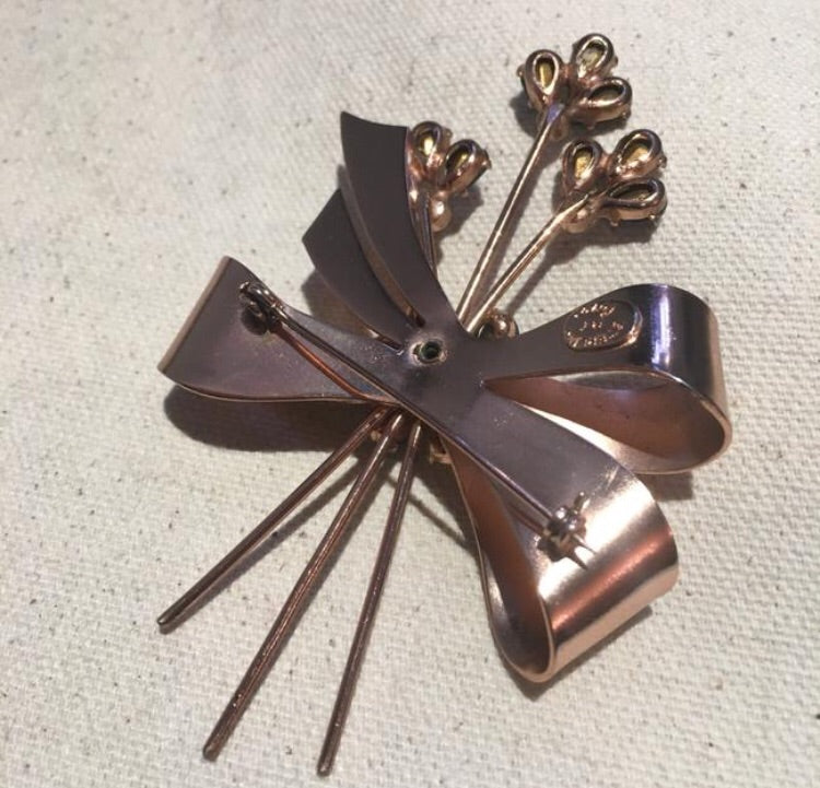 Vintage Coro Corocraft Sterling Silver Colorful Stone Brooch Pin - Sugar NY